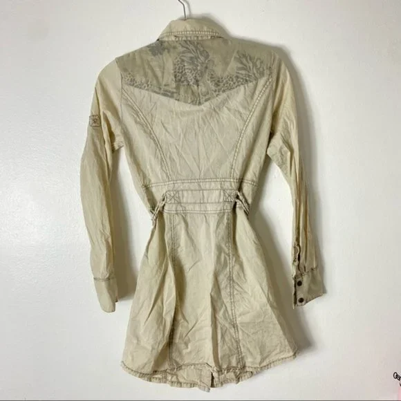 Khaki button down long sleeve dress - Picture 9 of 13